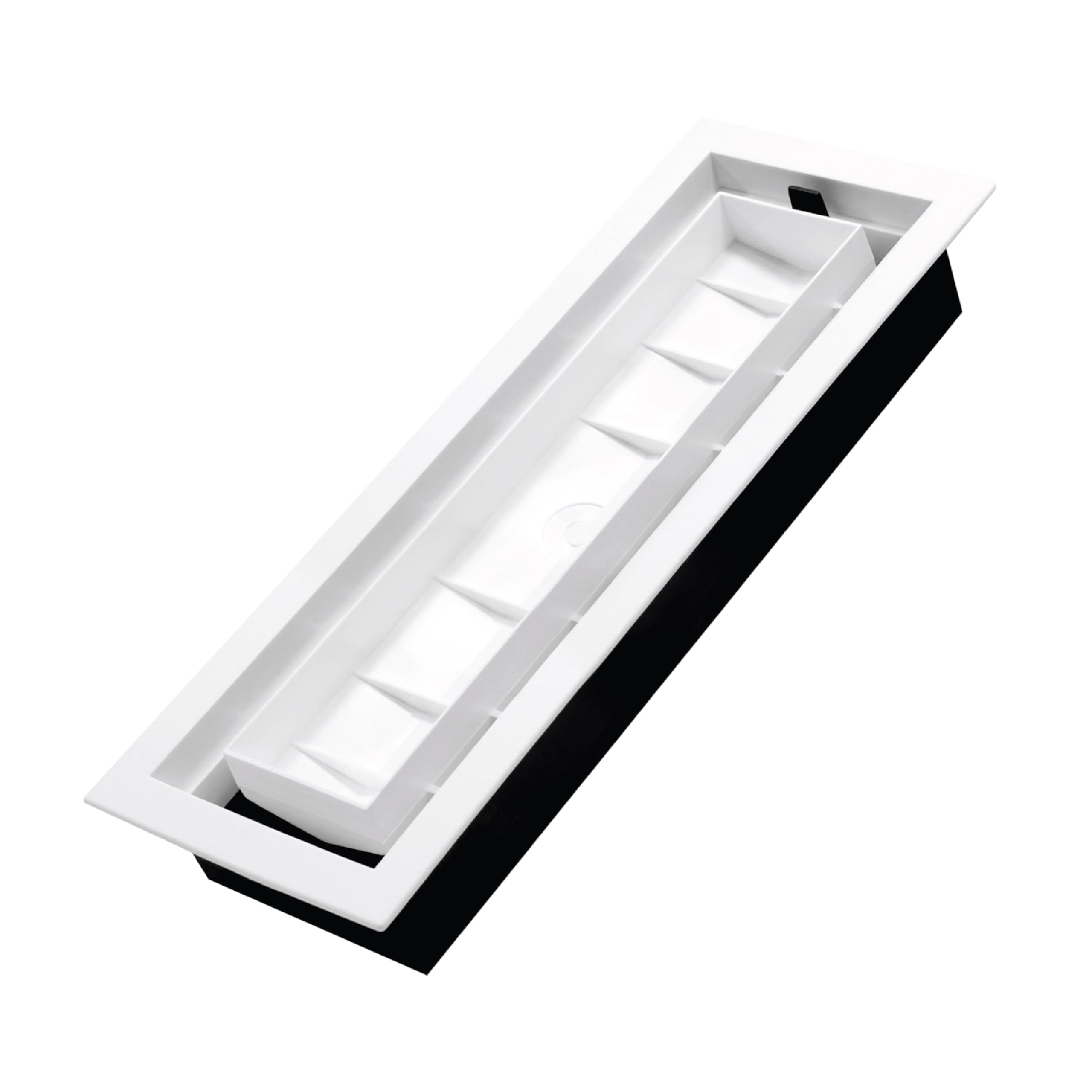 Photo 1 of Inte-Grates Drop-in Matching Floor Register - 4x12 Inch Floor Vent Cover, Fits 4"x12" Floor Vent Opening, Matching Flooring Insert Tray, Airflow Control Lever, Textured White (IGFPD412-WH)
