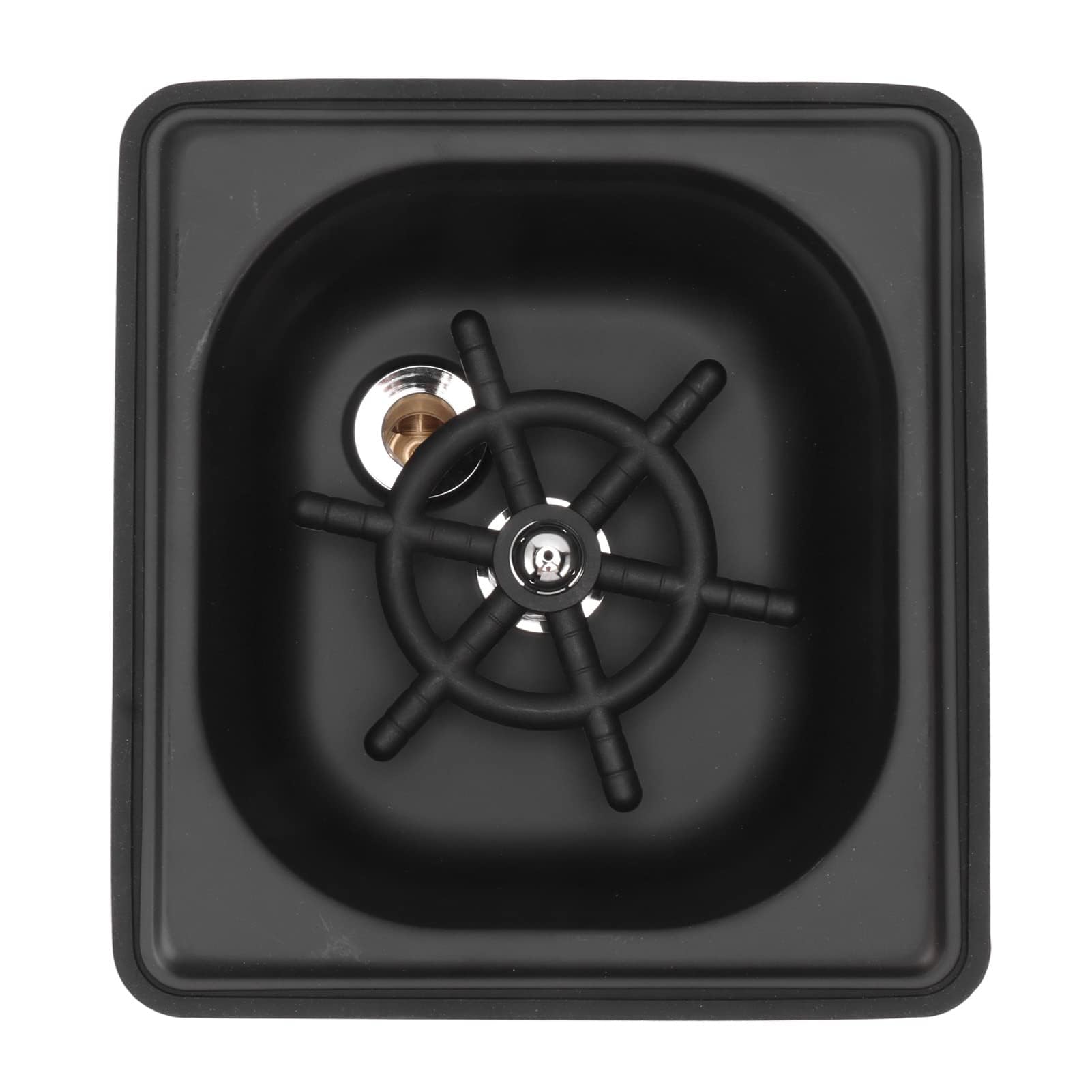 Lavabicchieri Automatico Compatto Nero, Rinser Pitcher in Acciaio Inox per Lavello Cucina, Installazione Rapida, Pulizia Multiangolo, Adatto per Casa, Bar, Caffetteria, Ristorante e Locali