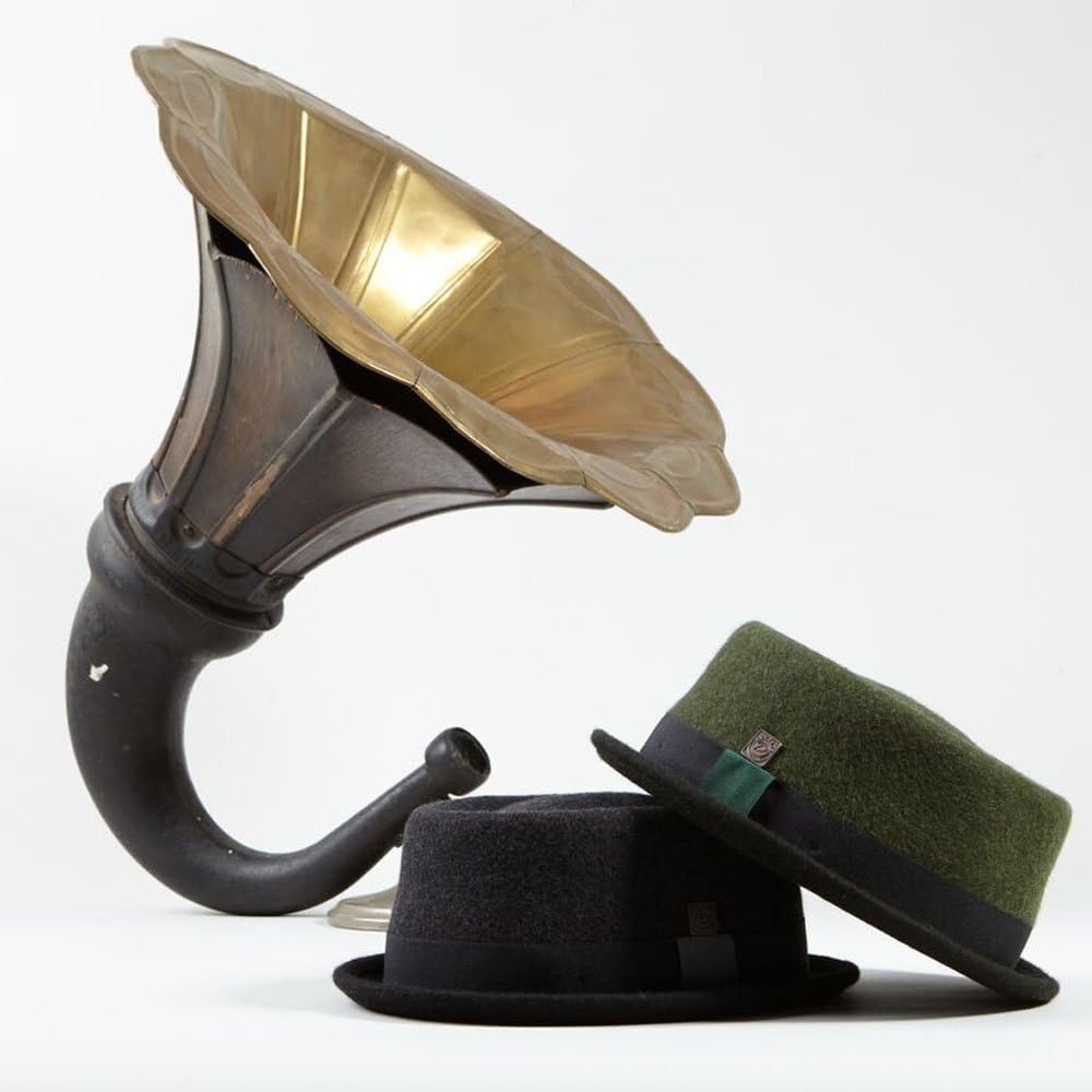 DASMARCA Mens Winter Wool Felt Stingy Brim Porkpie Hat
