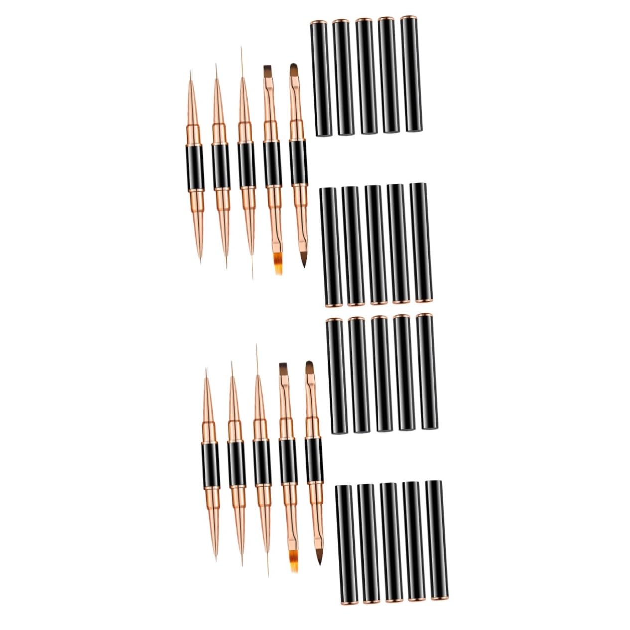 10pcs Nail Art Liner Brush Portable Dual-ended Nail Painting Pens Easy to Use for Manicure and Salon