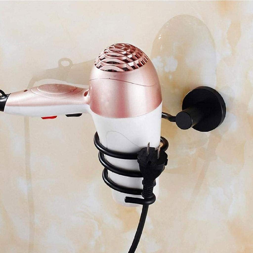 Stojak na suszarkę do włosów Stojak na suszarkę do włosów ze stali nierdzewnej Organizer ścienny Pływający stojak na półkę do łazienki Czarny