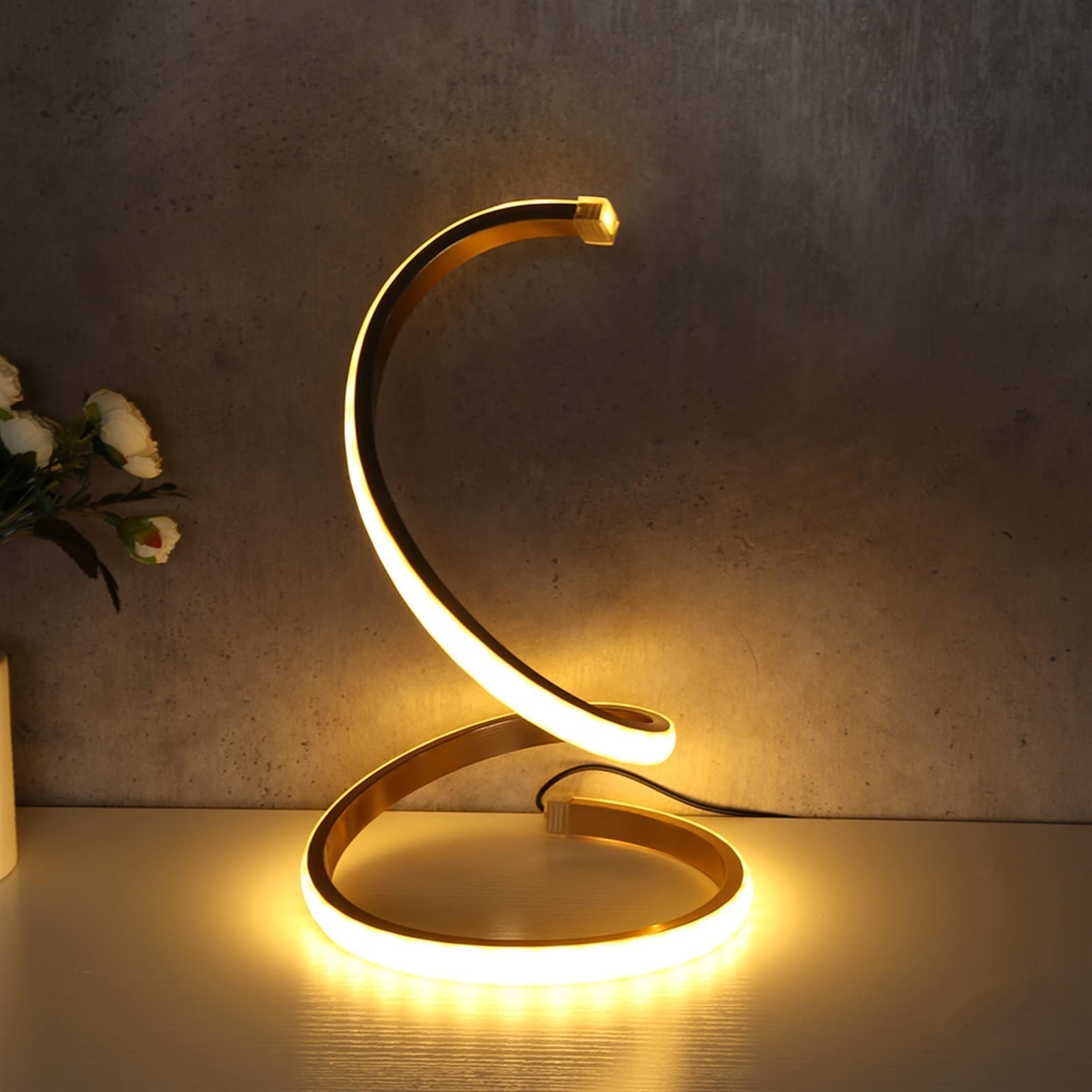 Lampa stołowa LED spiralna lampa stołowa USB Charge białe ciepłe światło z regulacją wysokości lampka nocna nocna nowoczesne korytarze oświetlenie imprezowe w sypialni Lampa stołowa LED(White Light)