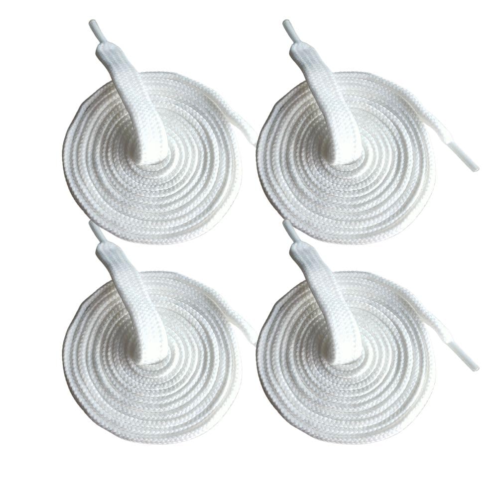 Chalis & Denis 4 Pieces Flat Hoodie Drawstrings Cord Replacement (White) 10mm X 50 Inch Draw String for Sweatpants, Sweatshirt, Jacket, Coats, Shorts, Pants, Swim, Trunks, Sewing Threader