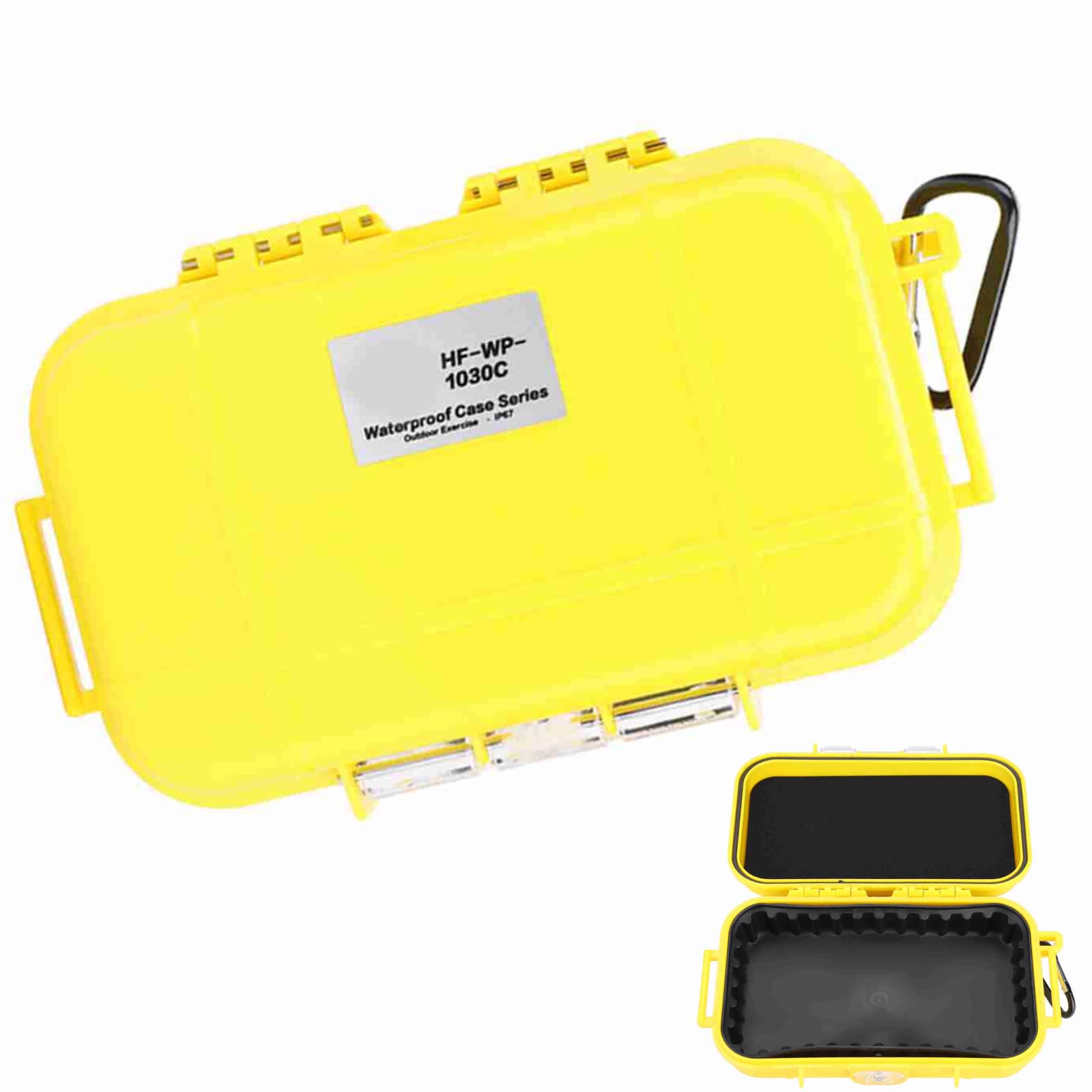 19x12x5cm/7.5x4.7x2.0in Shockproof Waterproof Boxes, Water Sports Airtight Case Hard Shell Survival Box Tackle Organizer Kayak Dry Box Outdoor Dry Airtight Case for Camping (Yellow)