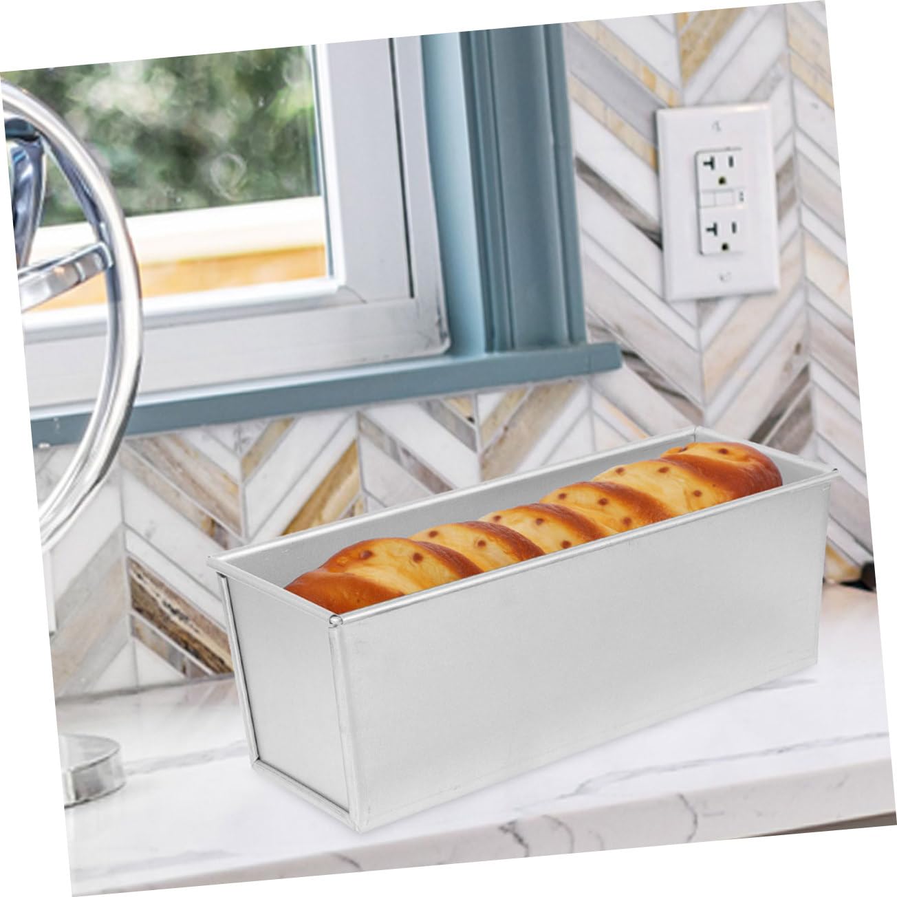 VICASKY Stampo per Plumcake con Coperchio Teglia per Pane Antiaderente Stampo per Pane e Toast Riutilizzabile