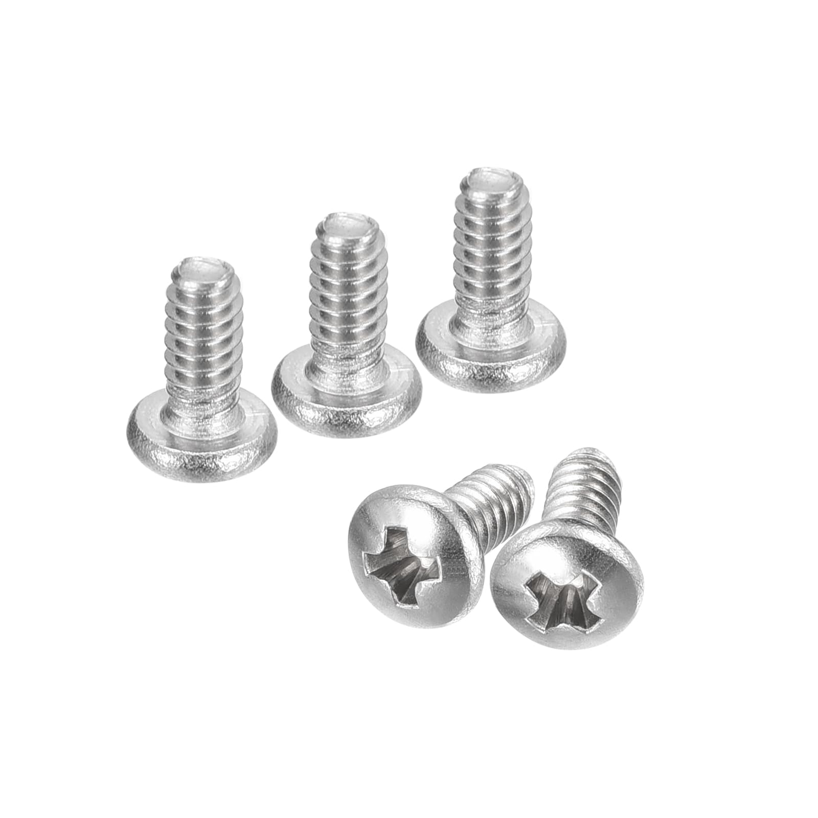 uxcell #4-40x1/4 Pan Head Machine Screws, 304 Stainless Steel 18-8 Screw, Phillips Drive, Fully Threaded, Bright Finish, Pack of 200