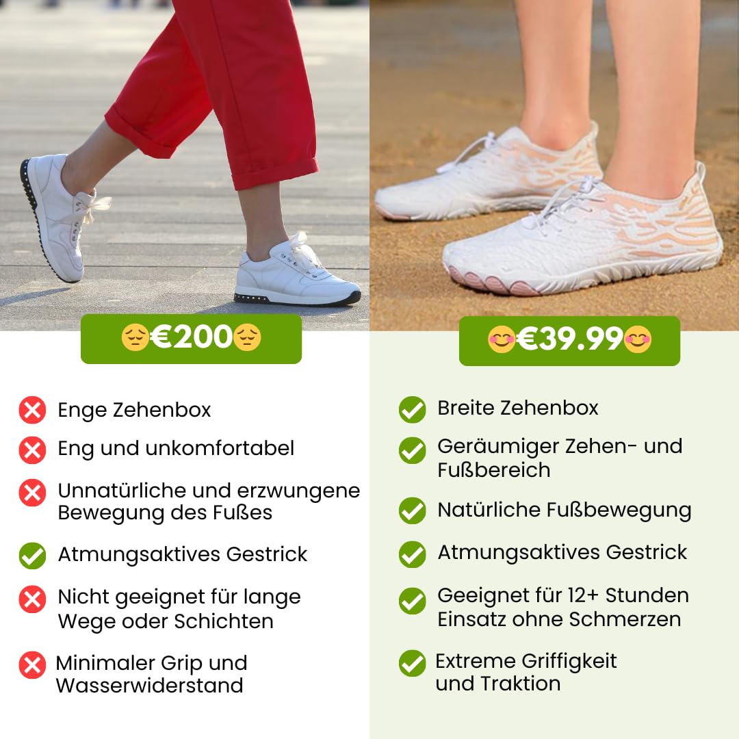 FloraX Pro - ergonomische, schmerzlindernde & wasserdichte Barfußschuhe Unisex Barfuß-Wasserschuhe für Damen und Herren- Schnell trocknend, weich & leicht, rutschfeste Sohle-Traillauf