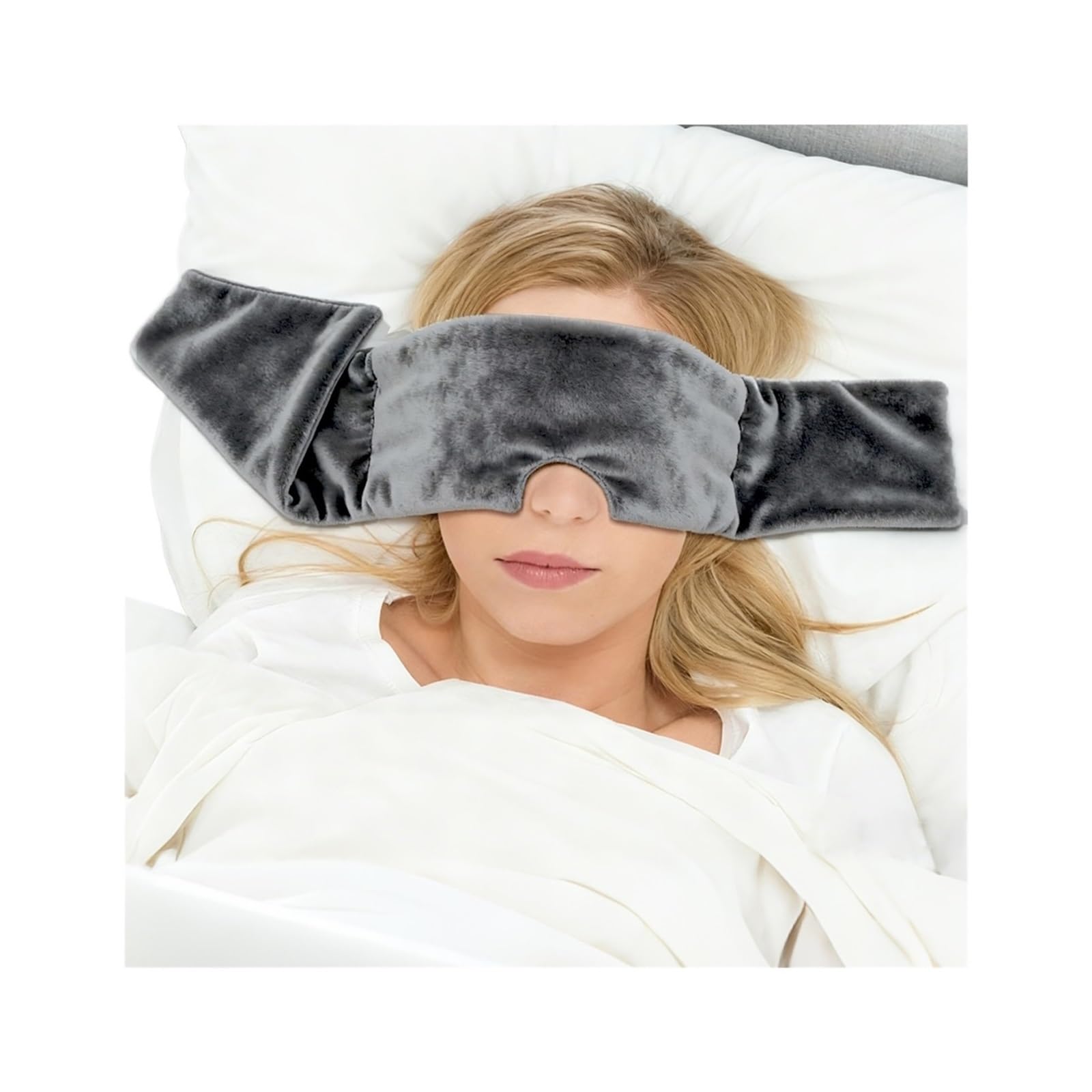 Gewichtete Augenmaske Beschwerte Augenmaske for Schlafen, weich, verdunkelnd, Schwerkraftschlaf, sanfter Druck, Augenabdeckung mit verstellbarem Gummiband for Männer und Frauen(Flannel gray)