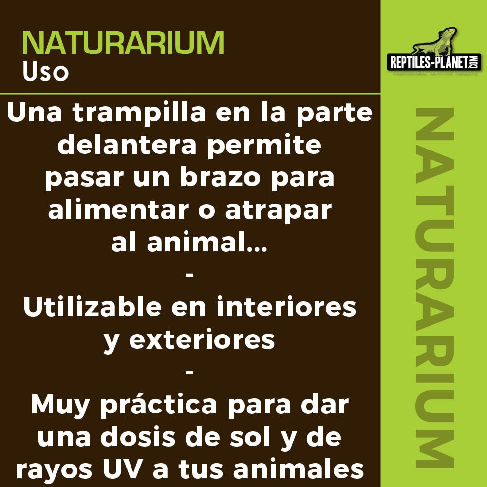 Reptiles Planet Naturarium - Terrario Rectangular de Malla Flexible (75 x 45 x 120 cm)
