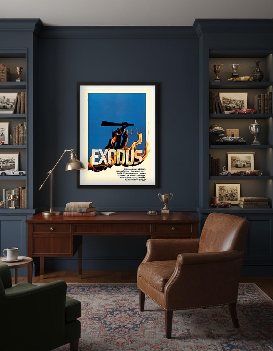 Exodus Motion Picture - Starring Paul Newman Eva Marie Saint - Jewish State of Israel - Vintage Film Movie Poster by Saul Bass c.1961 - Fine Art Matte Paper Print (Unframed) 11x14in