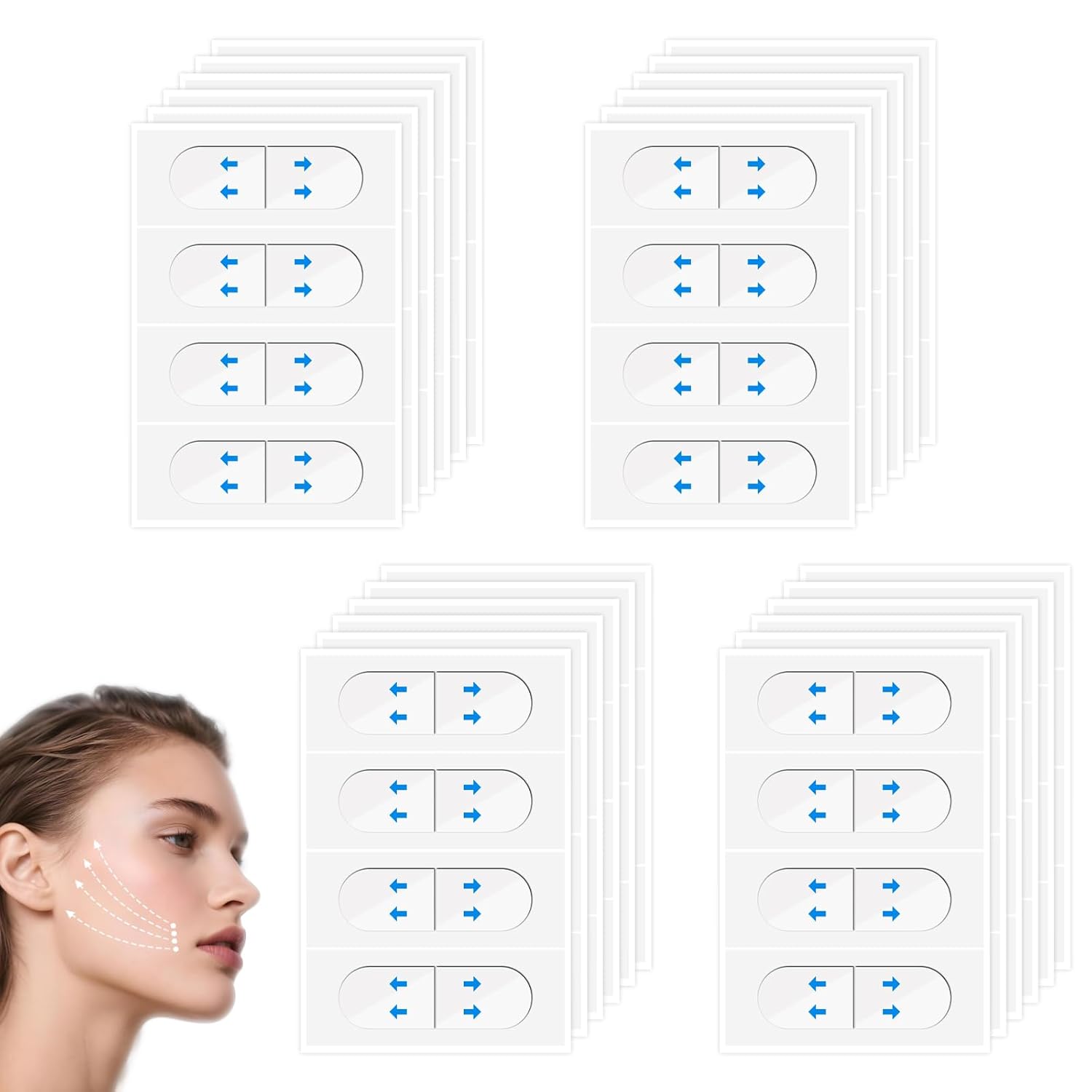 Face Lift Tape Invisible, 240 Pcs Face Tape Lifting...