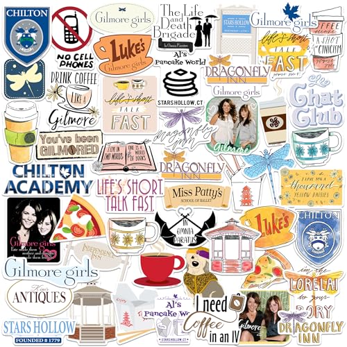 Gilmore Girls 50ct Vinyl L Deluxe Stickers Variety Tablet Indoor/Outdoor