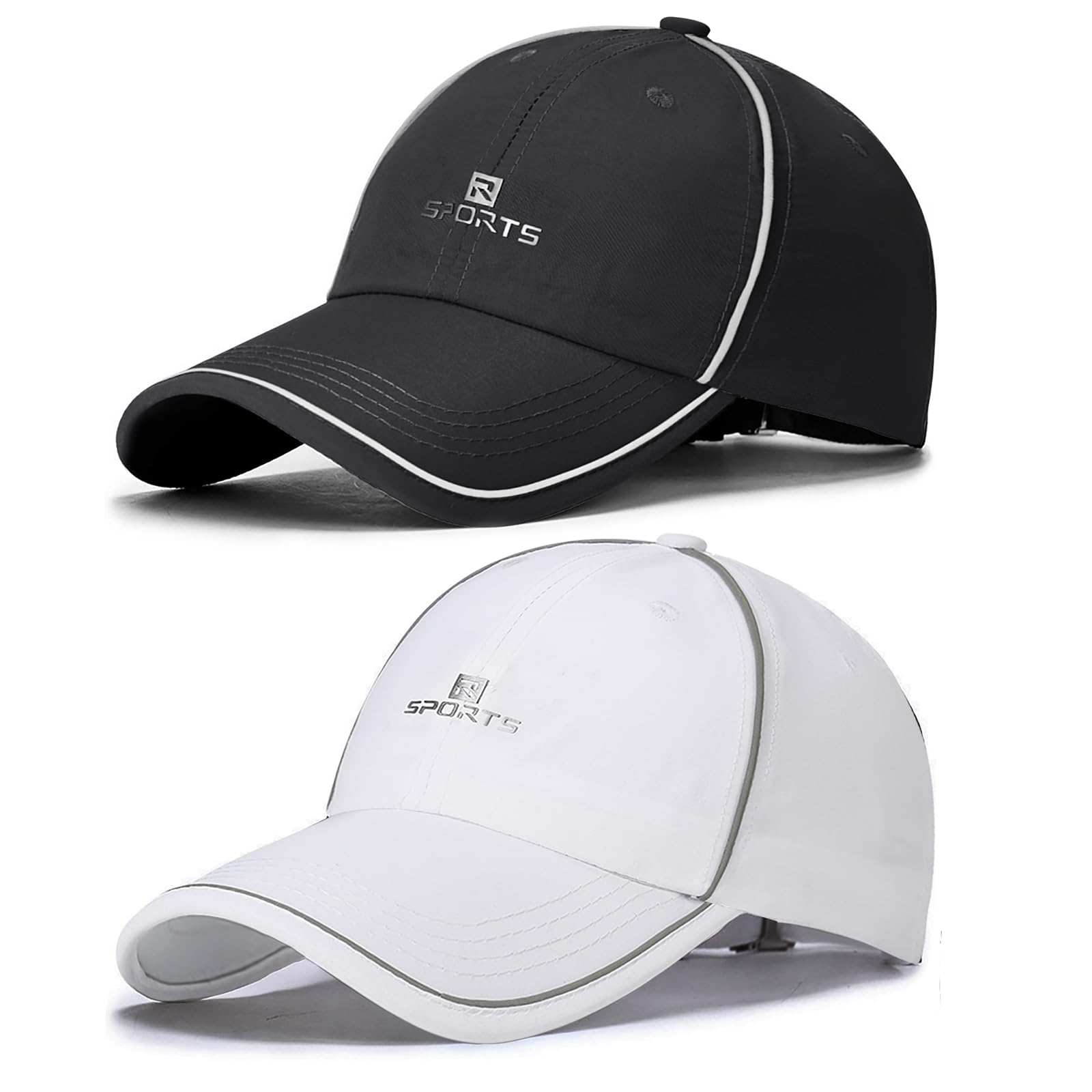 2 Packs Gorra de Béisbol Secado Rápido Hombre, Gorra de Béisbol Protección Solar Transpirable Resistente Al Sudor, Sombrero de Pesca Senderismo Plegable para Deportiva el Sol al Aire Libre — view 9