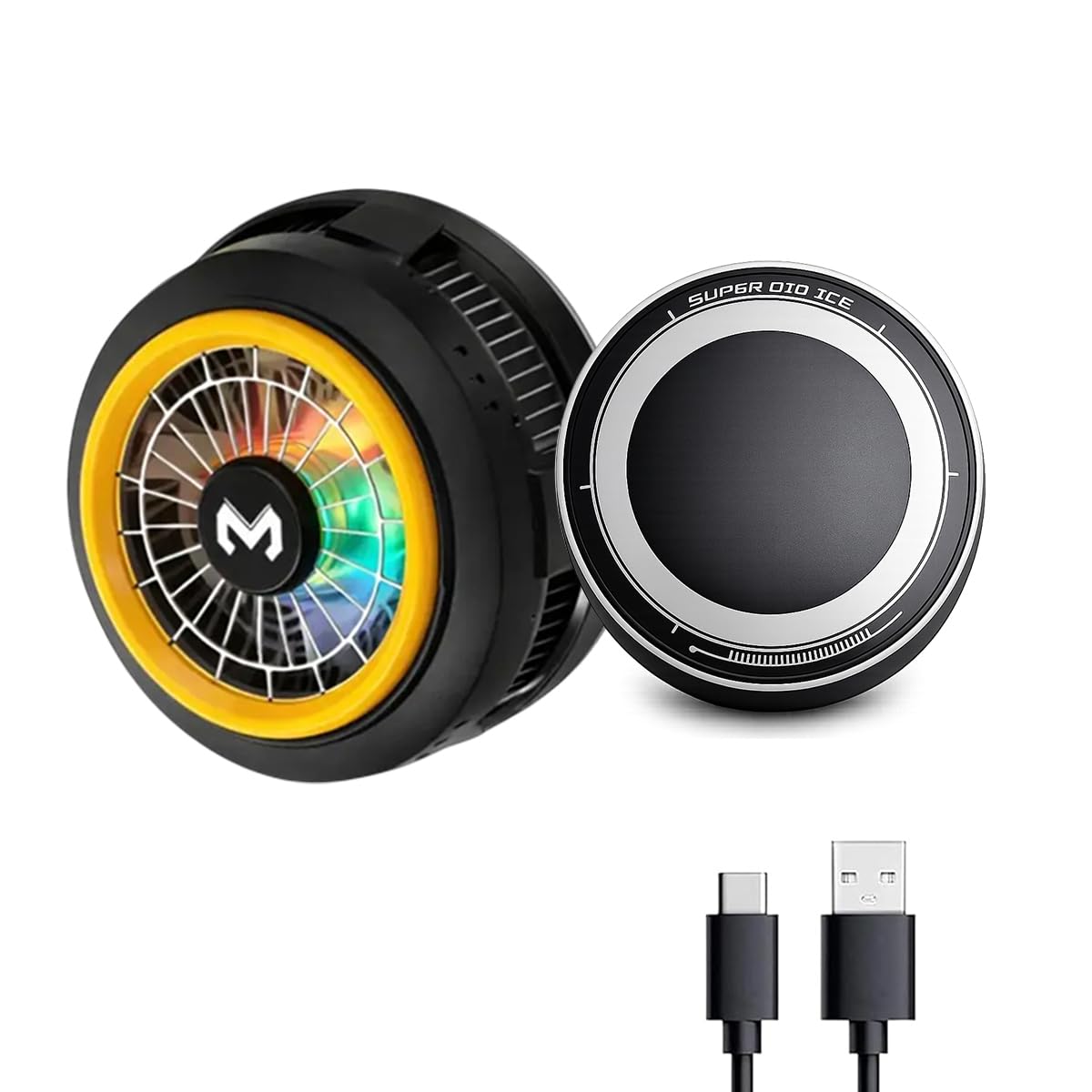 FETACA Phone Cooler for Gaming, 18W Semiconductor Mobile Cooling Fan, 7000RPM Turbo Cooling, Magnetic & Clip Design, RGB Lights, Type-C Powered Gaming Accessory for Android & iPhone (Black)-image-43