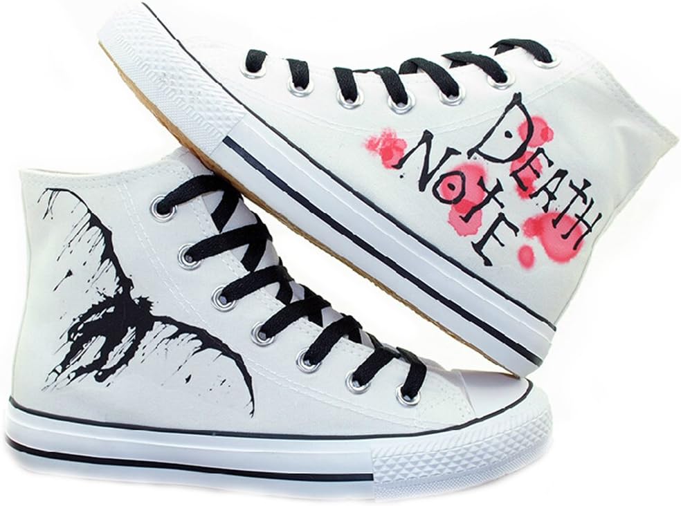 Telacos Death Note Cosplay Shoes Canvas Shoes Sneakers White