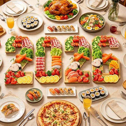 Valguri Wooden Charcuterie Number Fillable Board Box, Fruit Cheese Platter Vegetable Food Dish, Reuseable Serving Tray for Home Decor, Birthday Party Decorations (2026) by Valguri - Used condition - Image 5