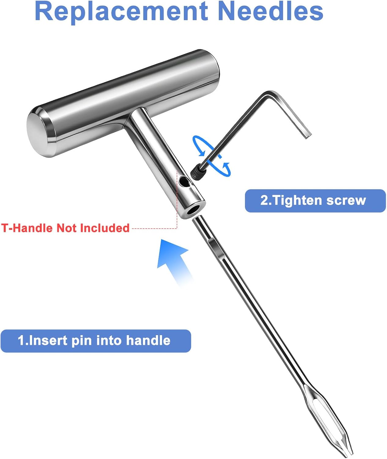 Linkstyle Tire Plug Needles, Split Eye Replacement Tire Repair Needles