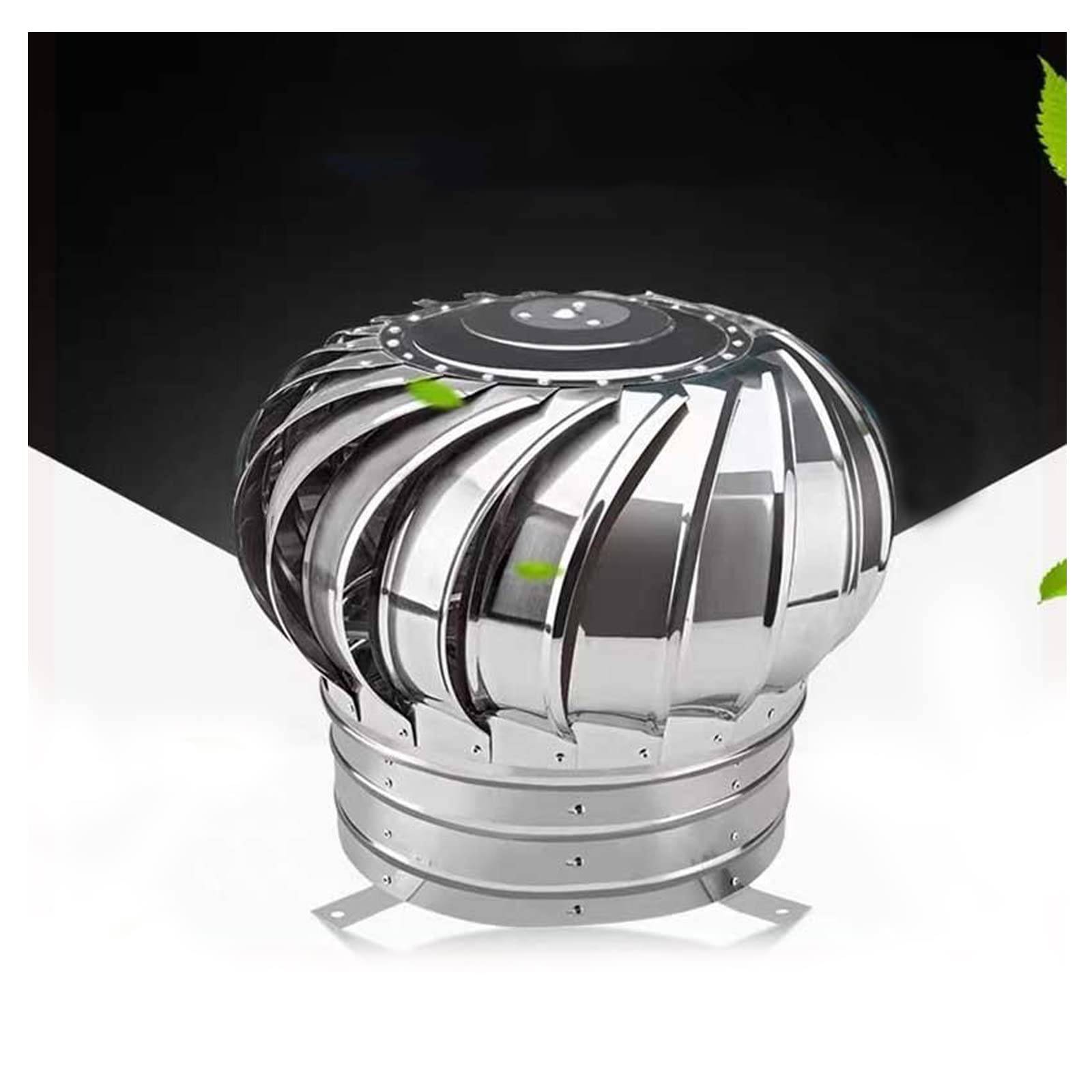 YFBCMXSKG Rotating Chimney Cowl Cap, Stainless Steel Vent Cowl Rotating Spinner Anti-Downdraught,Rotating Chimney Cowl,Ventilation Chimney Cowl,350mm/13.77in