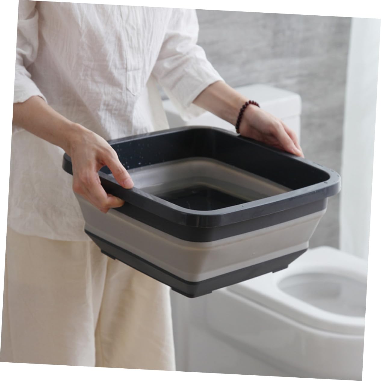 Homoyoyo Lavabo Pieghevole Bacinella in Plastica Design Antiscivolo e Stabili, per Uso Domestico e Viaggi, Salvaspazio e Portatile, Adatto a Lavare Mani, Frutta e Piatti