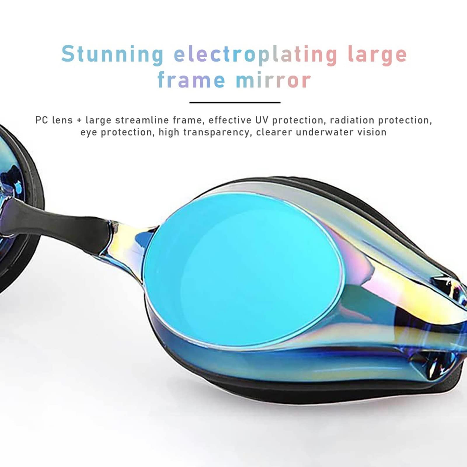 JINGYAN Okulary pływackie Men And Women Frame Swimming Goggles Adult Anti-Fog Waterproof Racing High-End Mirror