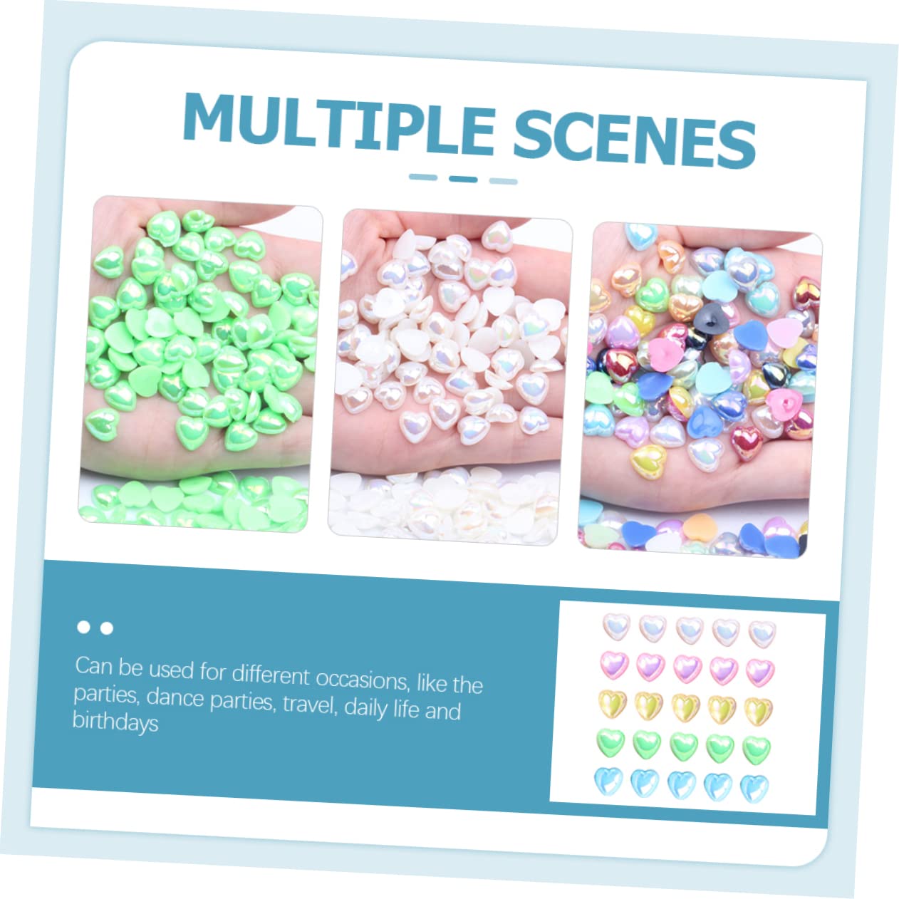 FOMIYES 5 Set Di Colla Per Nail Art A Forma Di Cuore Decorazioni Per Unghie A Forma Di Cuore in Plastica Per Il Trucco 500 Pezzi * 5