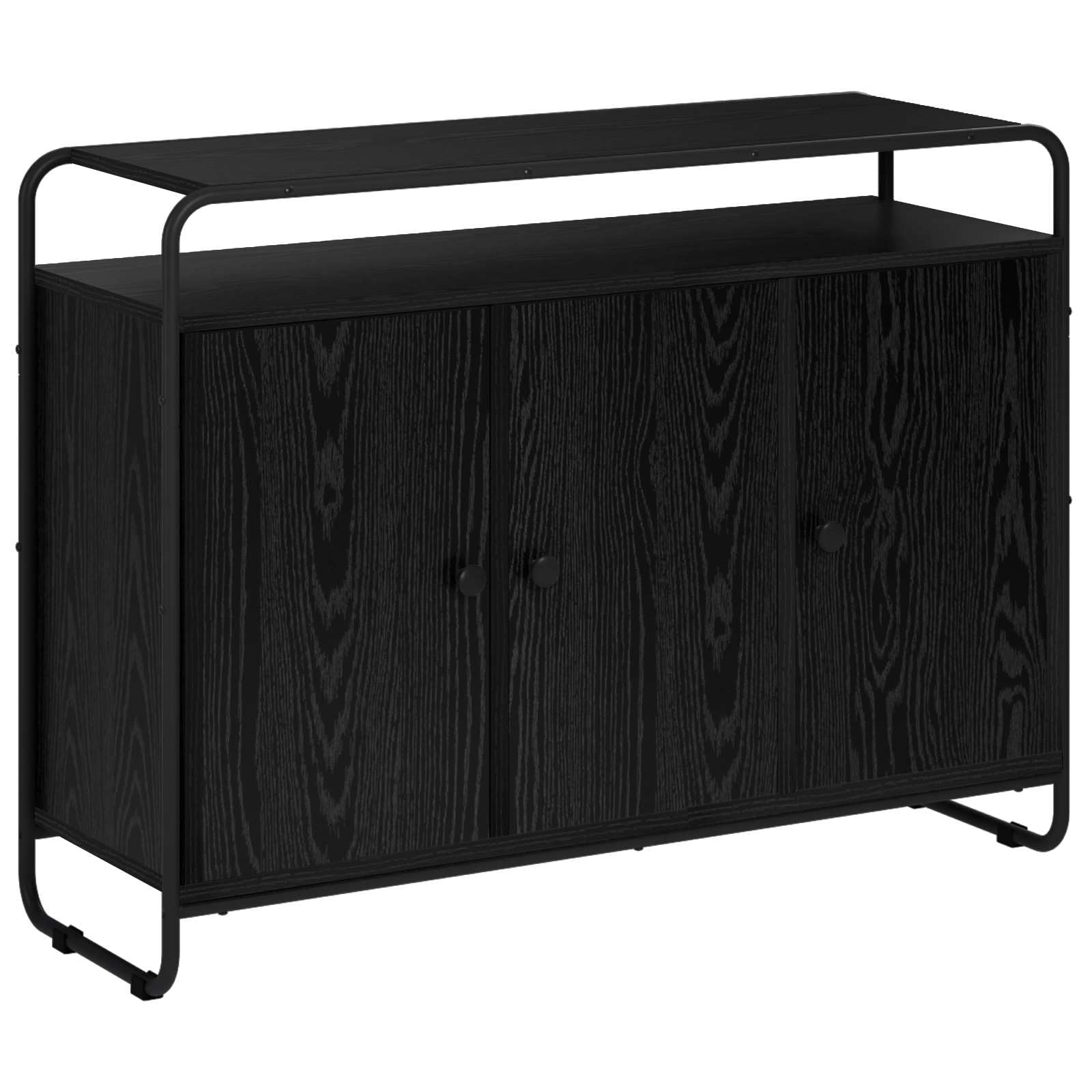 vidaXL Credenza Rovere Nero 102 x 35 x 75 cm Legno ingegnerizzato