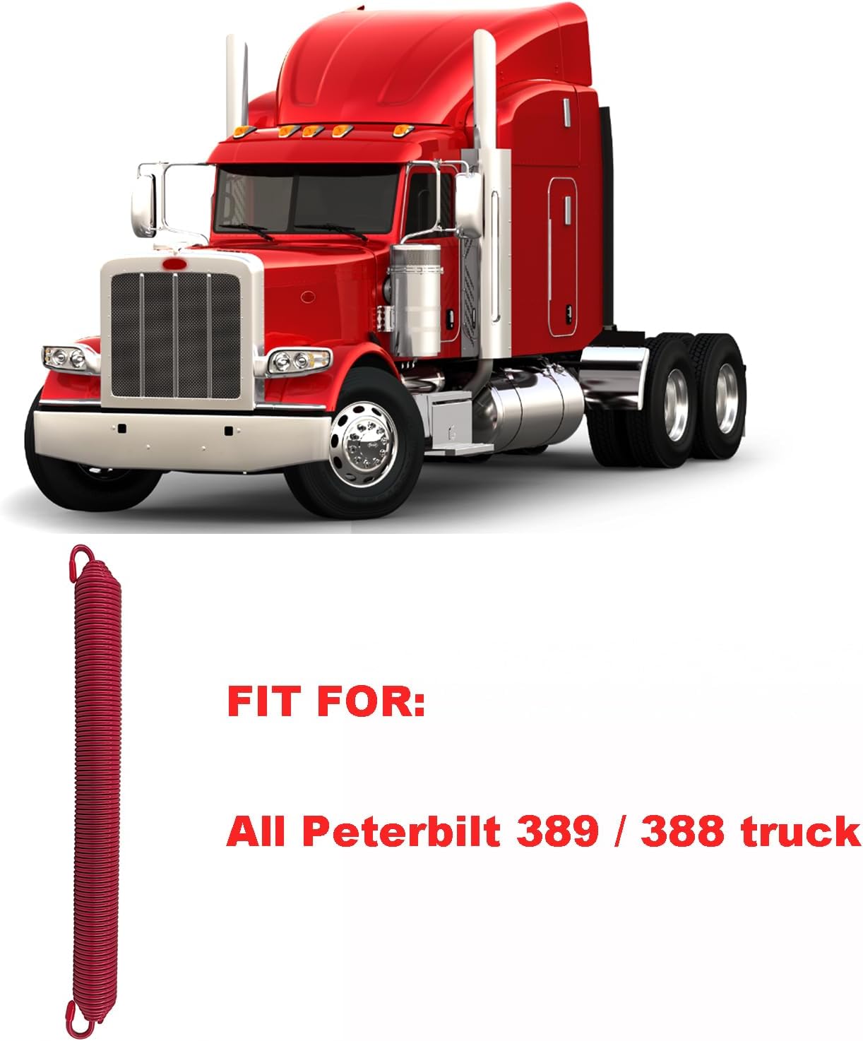 L81-6009 Hood Spring Fit For 2008-2023 Peterbilt 389 388 Truck, Red