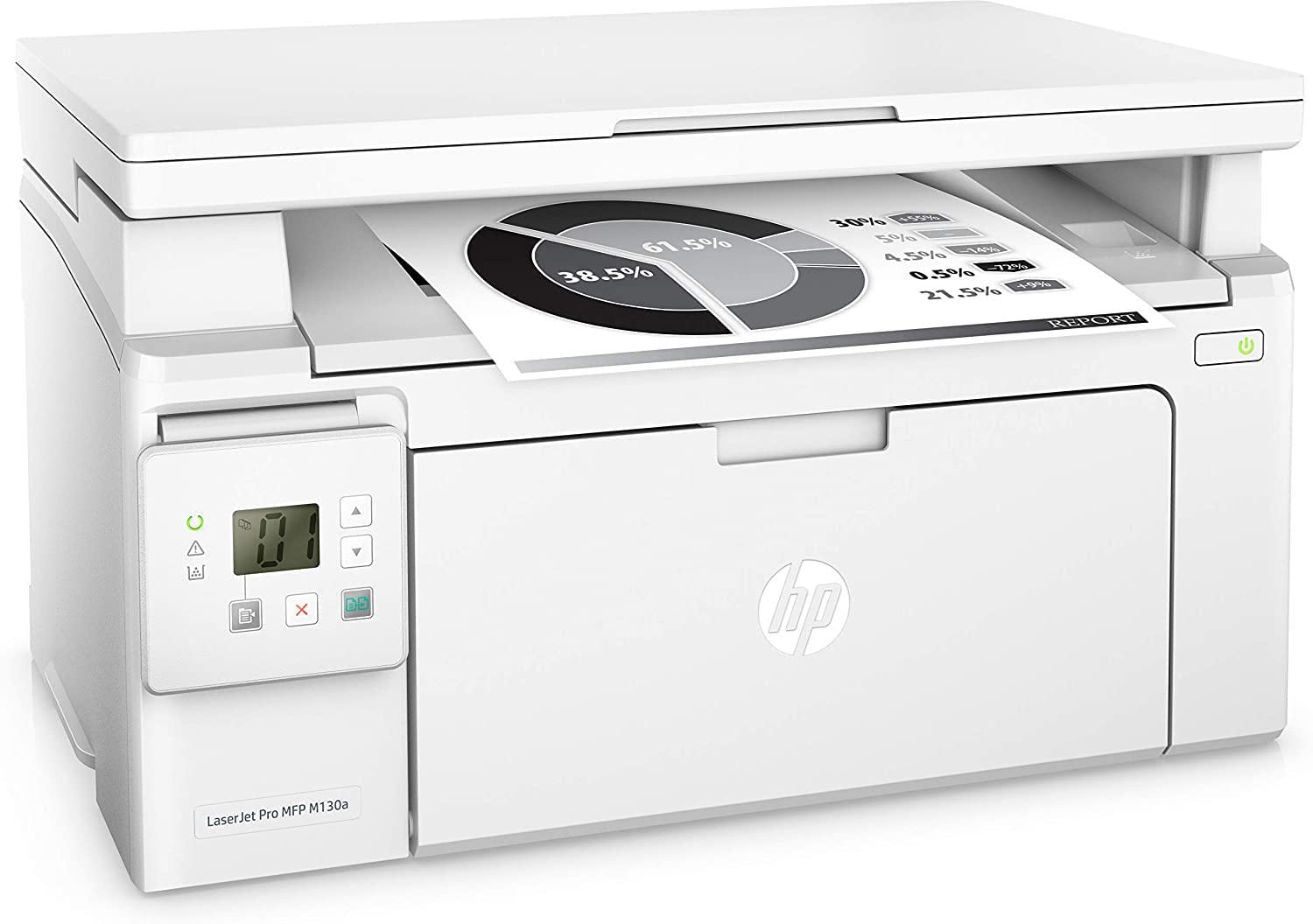 HP LaserJet Pro M130a G3Q57A, Stampante Multifunzione A4, Stampa Fronte e Retro Manuale in b/n, 22 ppm, solo USB, Schermo LCD a icone, Grigia