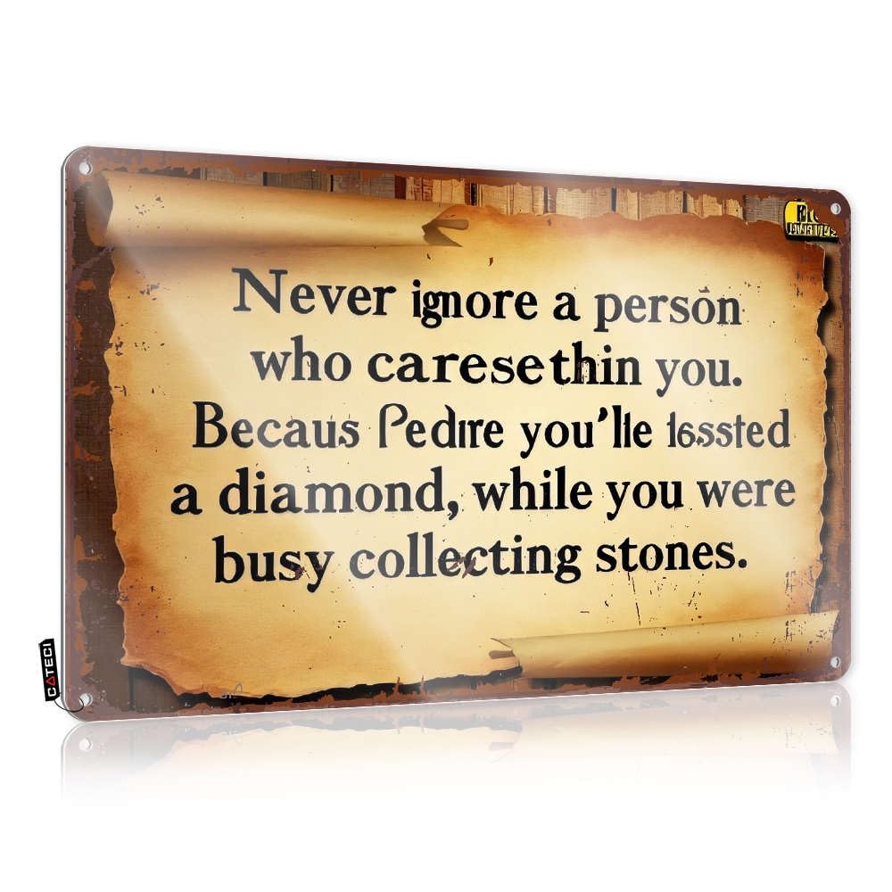 Painting Classroom Tin Sign - Never Ignore A Person Who Caresethin You. Limit Rustic Wall Hanging(30X40CM)