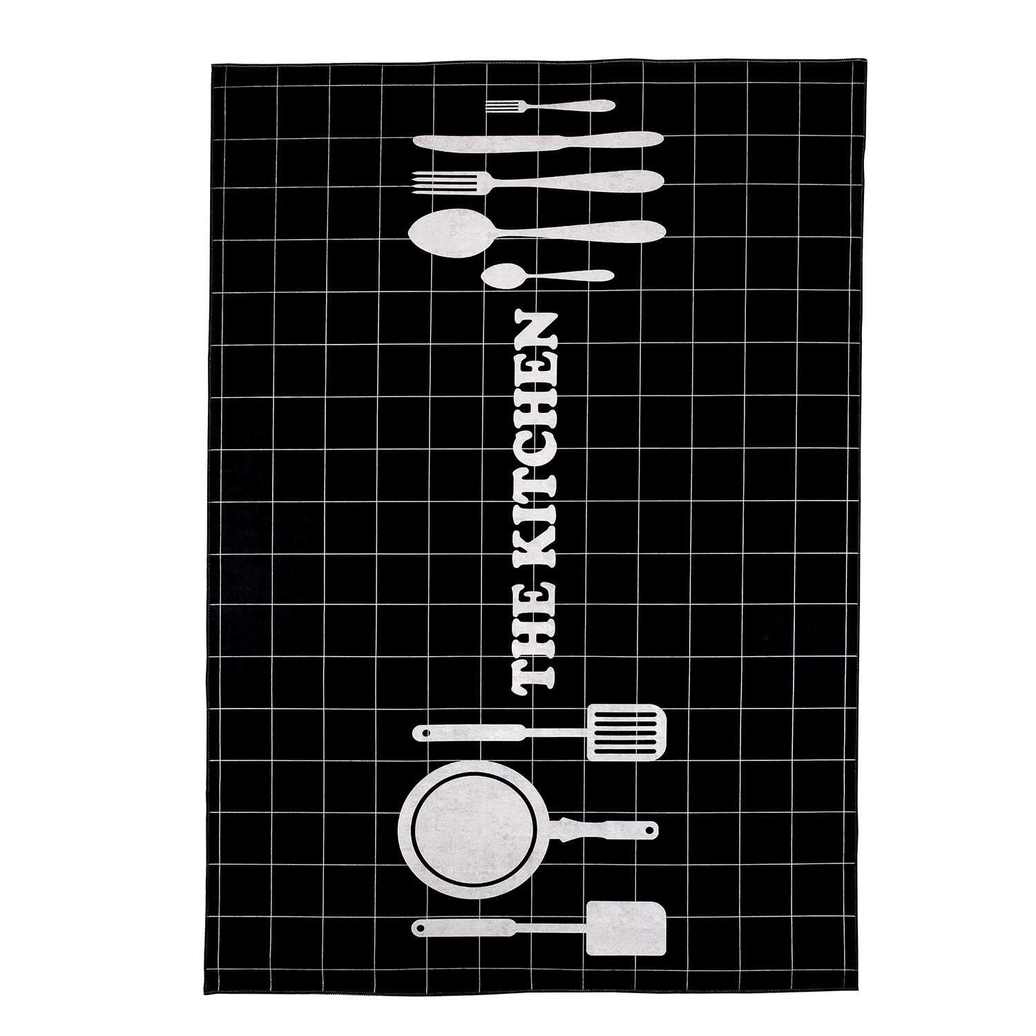 Pasha Home Keukentapijt, 80 x 200 cm, The Kitchen zwart/keukenloper