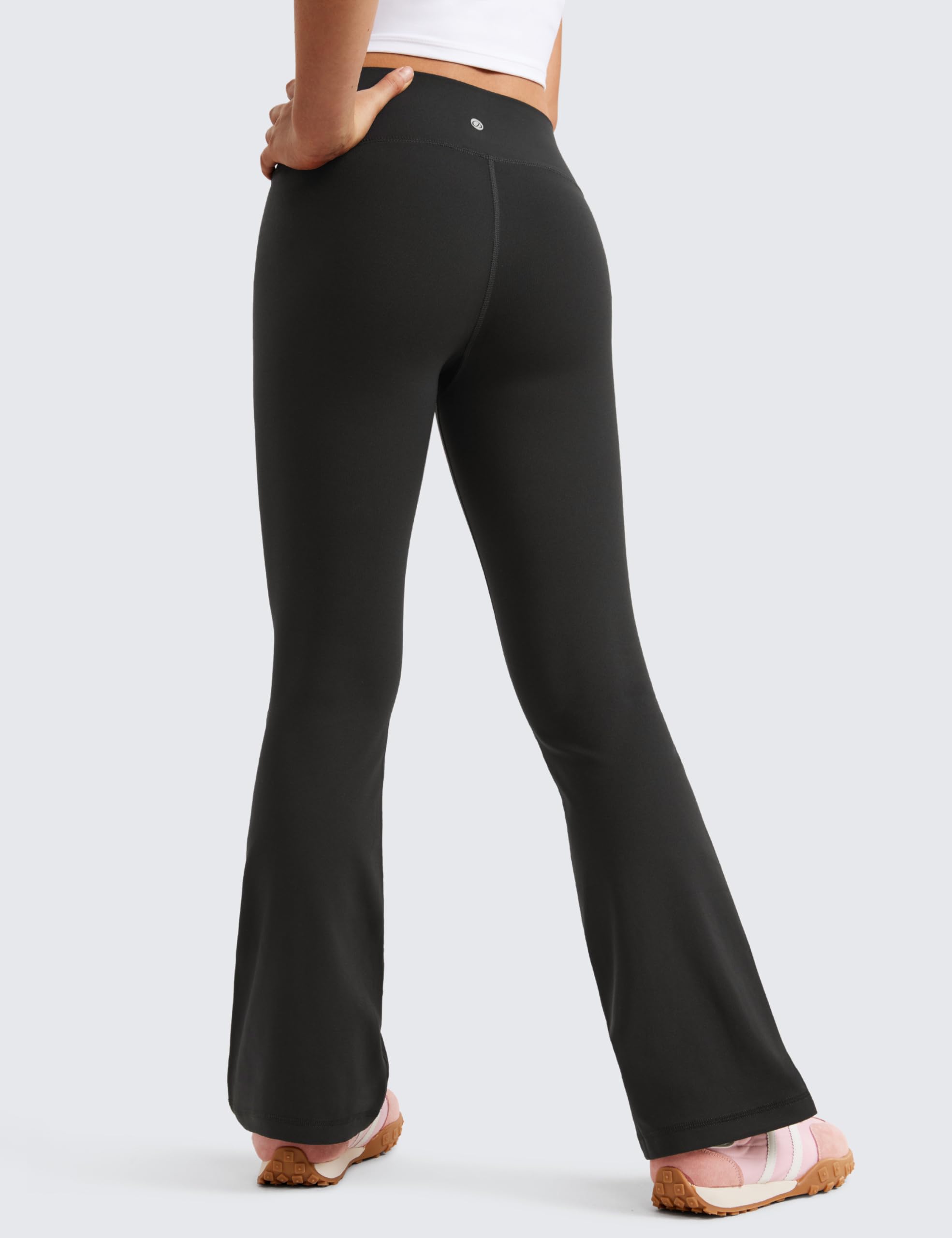 CRZ YOGA Butterluxe Mädchen Cross Waist Sport Leggings Bootcut Schlaghose Blickdicht Soft Workout Leggings Kinder Pants