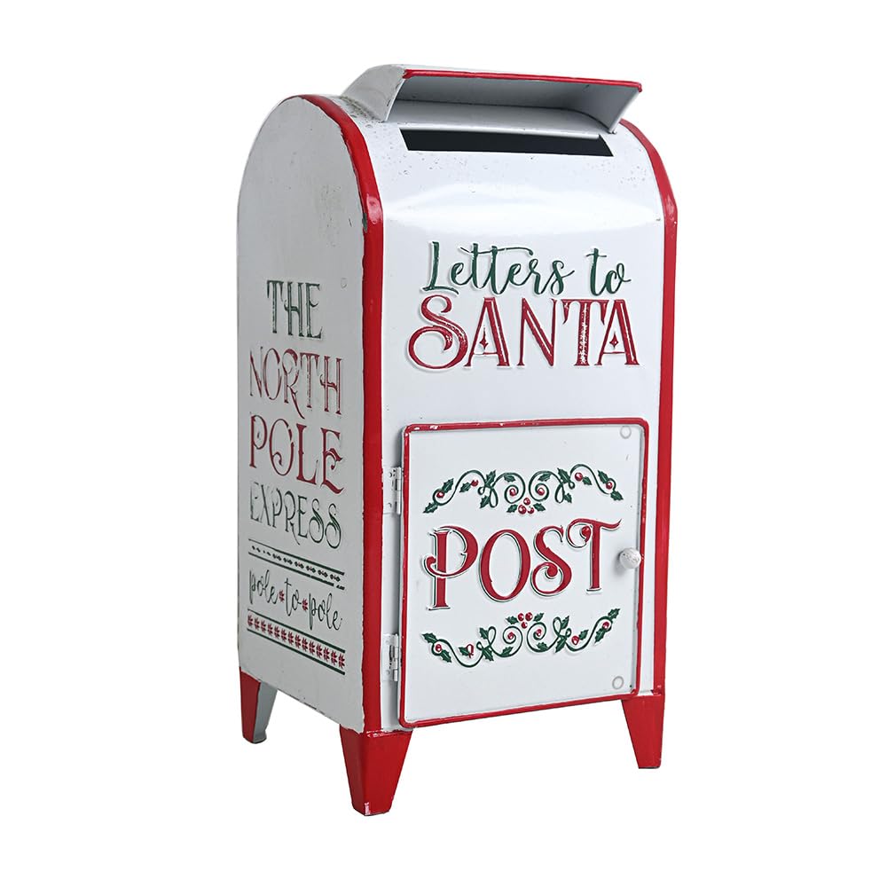 Letters to Santa Mailbox North Pole Post Vintage Mailbox Letters Decoration Christmas Farmhouse Decor/Rustic Metal Christmas Decor Decorative Box