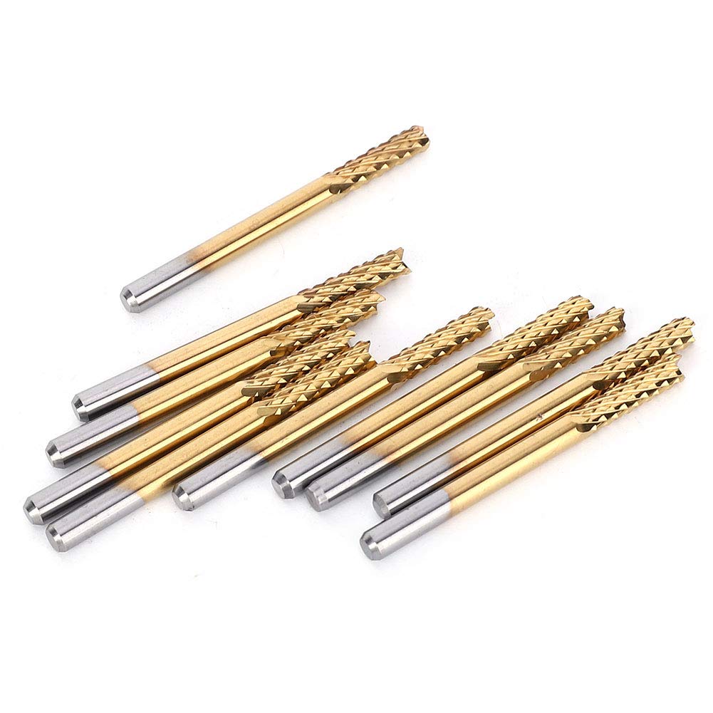 10 stücke 3,175mm Hartmetallfräser Schaftfräser 1/8"schaft Titan Beschichtete CNC PCB Gravur Cutter Bit