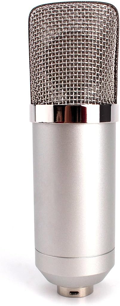 Large Diagram Condenser Mics Recording Microphone Studio Professional mic for Computer PC Use, Best Recording Studio Equipment for Recording (Silver) Large Diagram Condenser Mics Recording Microphone Studio Professional mic for Computer PC Use, Best Recording Studio Equipment for Recording (Silver)