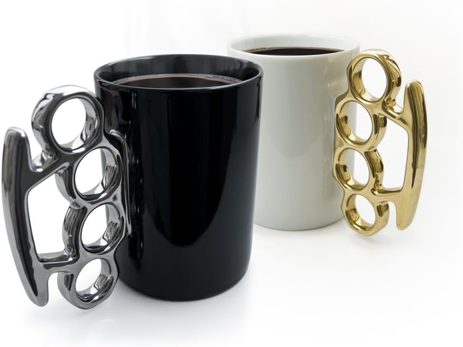 Thabto Knuckle Duster Mug Black and Silver - Image 2