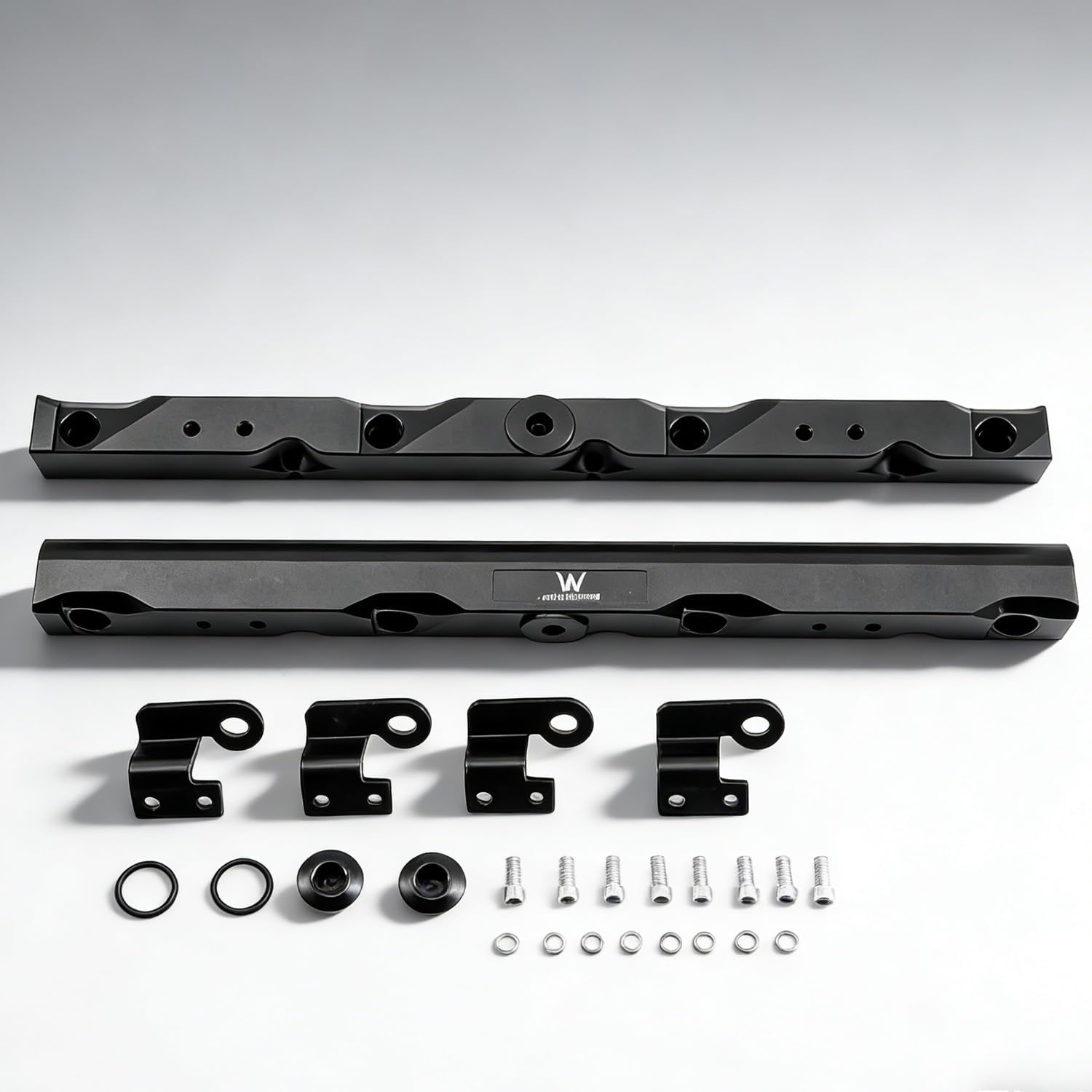 Black Fuel Rails for 2007-2014 TBSS 5.3 6.0L Aluminum Chevy Truck Manifold Fuel Rails W/Brackets 2008 2009 2010 2011 2012 2013 07 08 09 10 11 12 13 14