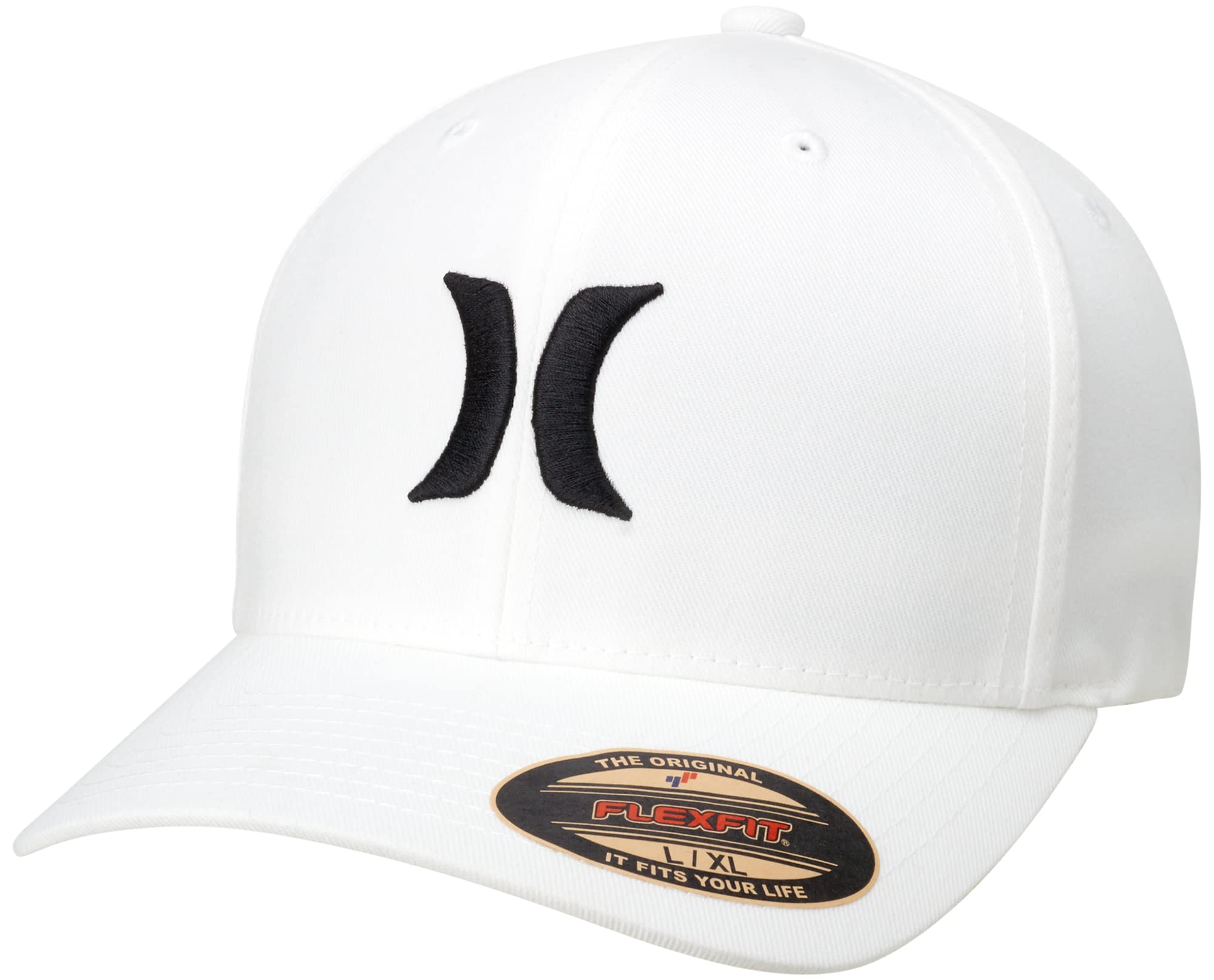Hurley Mens Textured Fitted Baseball Cap, Moisture Wicking, Curved Brim | Interior Sweatband Keeps You Dry and Cool, Structured Shape Holds Its Form, Subtle Texture with Front Embroidery