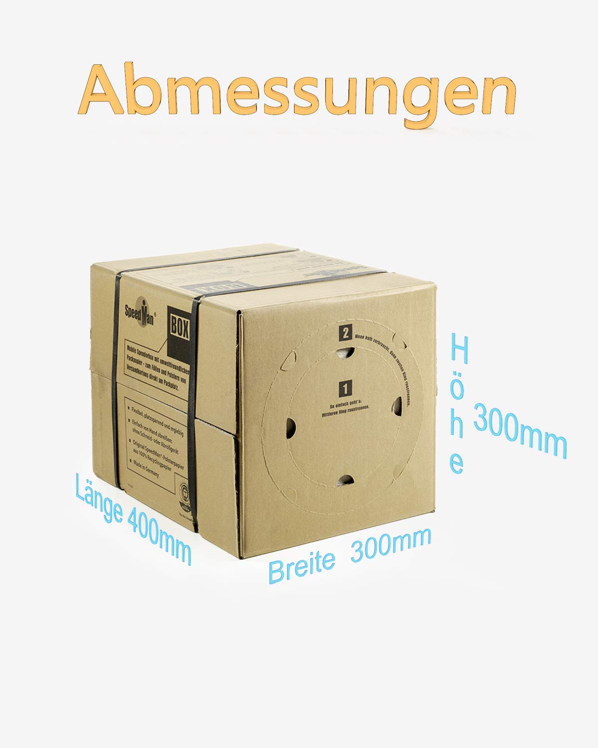 SpeedMan 2 St Box Packpapier, Umweltfreundliches Verpackungspapier, flexibele Spenderbox
