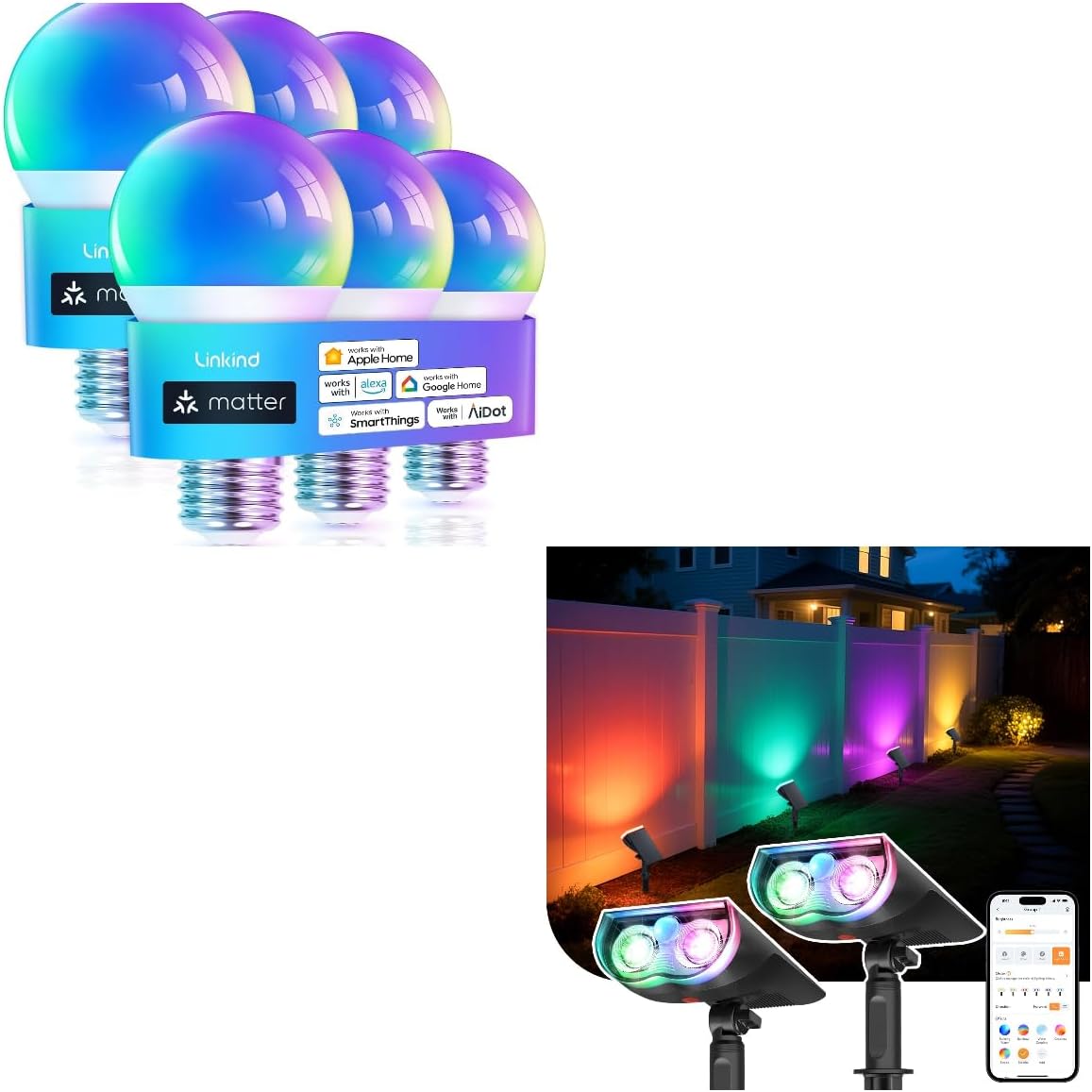 Matter Smart Light Bulb Smart Solar Lights Outdoor SL5