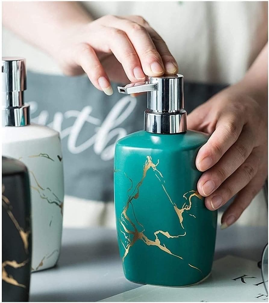 Soap Dispenser Lotion Bottle Liquid Dispenser Ceramic Soap Dispenser, Lotion Dispenser For Bathroom, Refillable Liquid Soap Dispenser Lotion Dispenser Liquid Soap Dispenser ( Color : Black , Size : 35