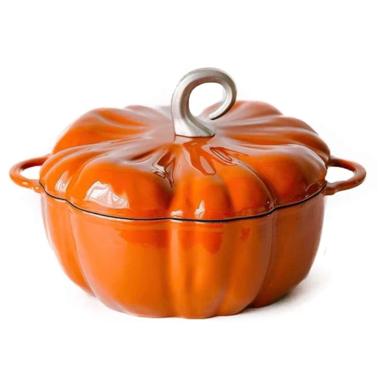 Forno olandese per zucca Pentola in ghisa smaltata, pentola olandese, design creativo, rivestimento antiaderente, casseruola con coperchio