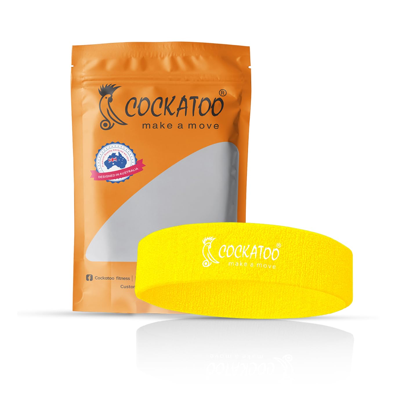 CockatooCockatoo Cotton Sports Headband for Men & Women, Gym, Workout, Fitness, Running Headband (Yellow, One Size)