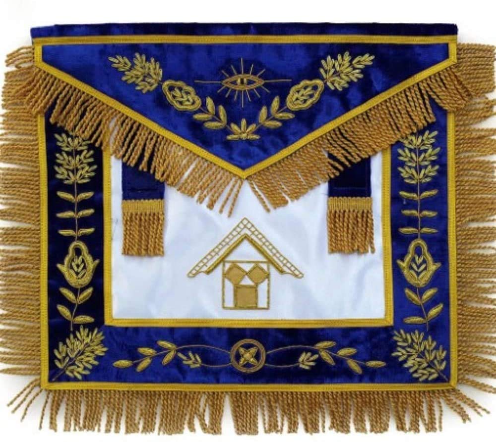 Tablier maçonnique passé maître bleu : taille unique standard - 3