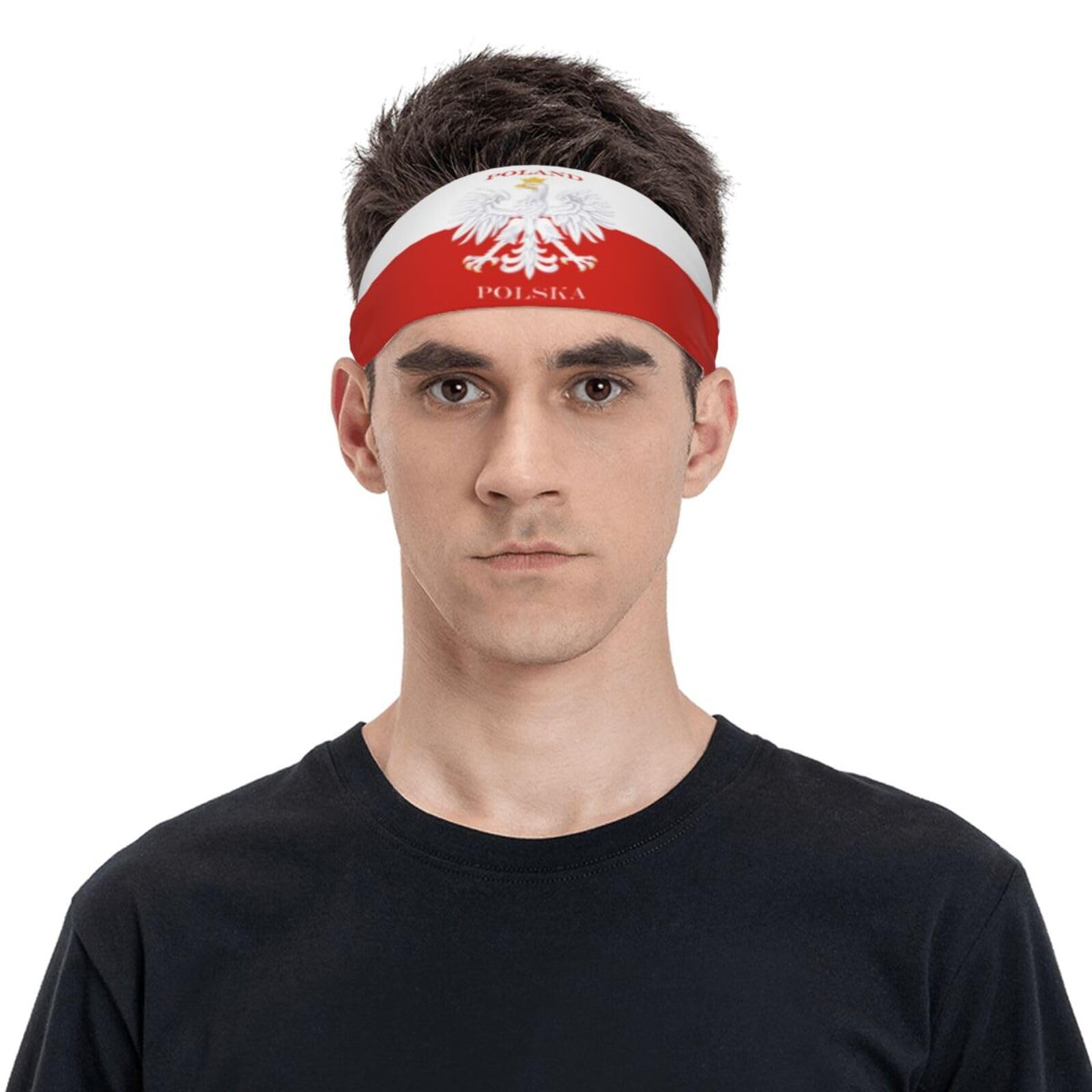 errtavt Polish Flag Poland Polska Men Sports Sweatbands Women Elastic Sweat Band Sports Headband for Athletic Cycling Running