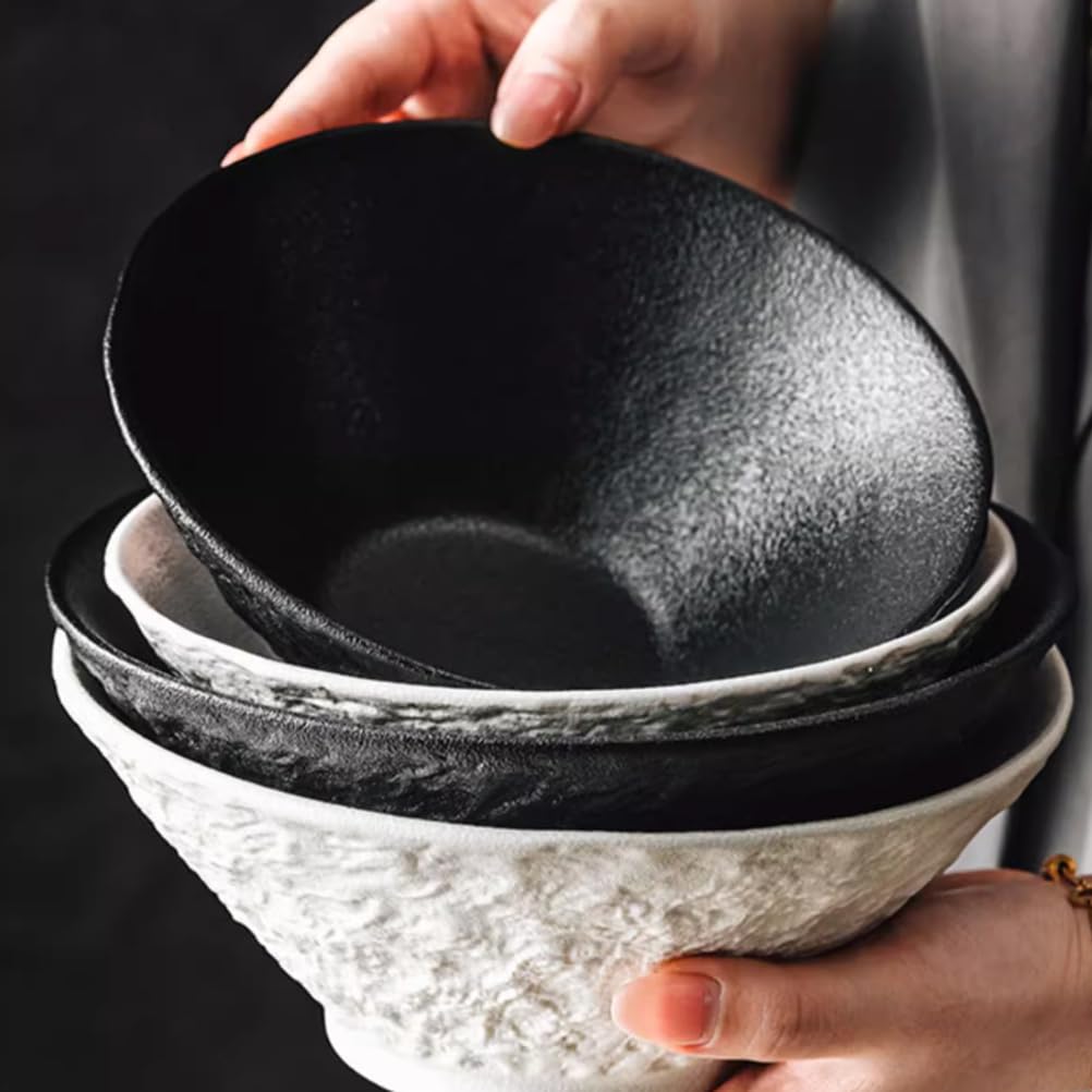 Ceramiczne Miski,Miski na Płatki Zbożowe,Zupę,Sałatkę,Mikrofalówkę,Zmywarkę,do Owsianki,Makaronu,Deseru,Ryżu,Lodów Owocowych,8 cali Biały