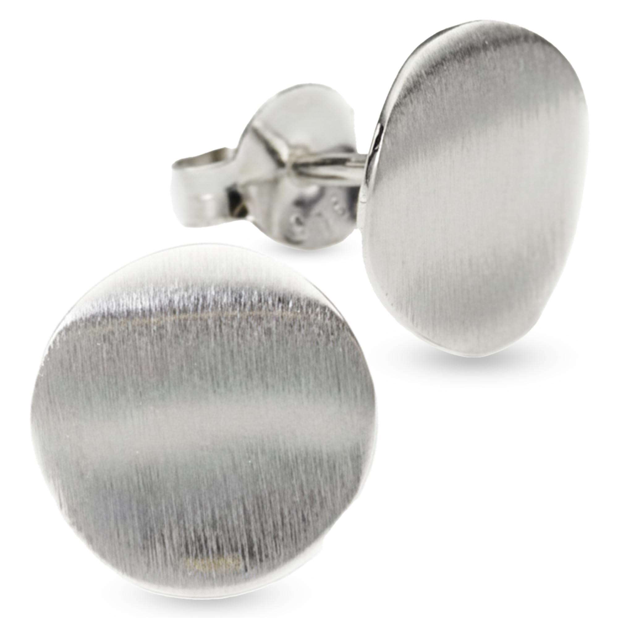 Vinani Damen Ohrstecker 925 Silber - kleiner Kreis mattiert und gewellt - Ohrring Set für Frauen - aus 925 Sterling Silber OKMG