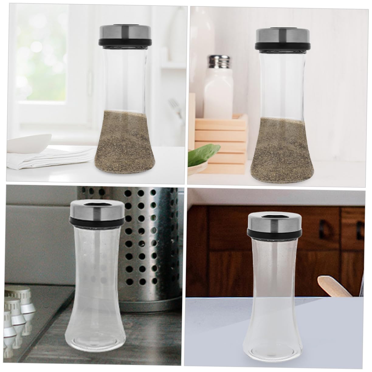 MAGICLULU 6 Dispensadores De Especias Para Decoración De Cocina Pimentero Reutilizable Botellas De Especias Salero De Mesa Salero Condimentos De Cocina Con Tapa De Vidrio