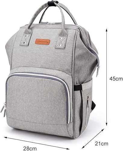 Miniatura 6 de cjc Mochila para pañales, bolsa de bebé, bolsa de pañales de viaje impermeable con puerto de carga USB para bebés, niñas, bebés, con correas para