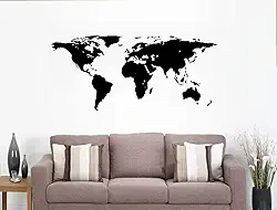 Adesivo Decorativo para Parede Mapa Mundi 1,20 x 0,58m
