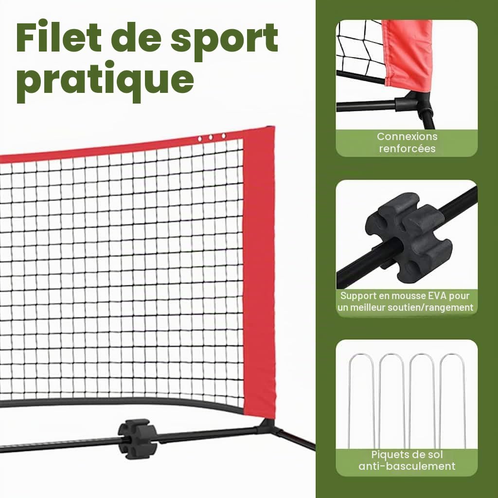 vidaXL Kit de tennis pliable - Accessoire de sport - Équipement de tennis d'extérieur